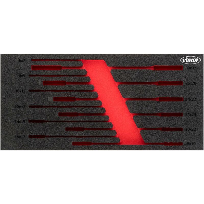 Vigor - Garniture en mousse souple ∙ vide ∙ V6721-L ∙ l x l x h : 393 mm x 188 mm x 35 mm