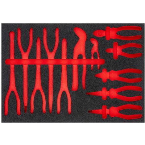 VIGOR Weichschaumeinlage, L, Leer, L x B x H: 563 mm x 393 mm x 35 mm, Art.Nr. V6565-L