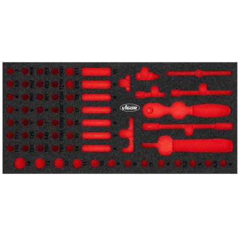 VIGOR Weichschaumeinlage, leer, L x B x H: 393 mm x 188 mm x 35 mm, Art.Nr. V4971N-L
