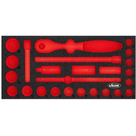 VIGOR Weichschaumeinlage, leer, L x B x H: 393 mm x 188 mm x 35 mm, Art.Nr. V4975N-L