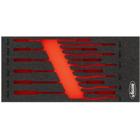 VIGOR Weichschaumeinlage, leer, L x B x H: 393 mm x 188 mm x 35 mm, Art.Nr. V6721N-L