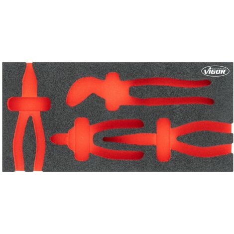 VIGOR Weichschaumeinlage, leer, L x B x H: 393 x 188 x 35 mm, Art.Nr. V5633N-L