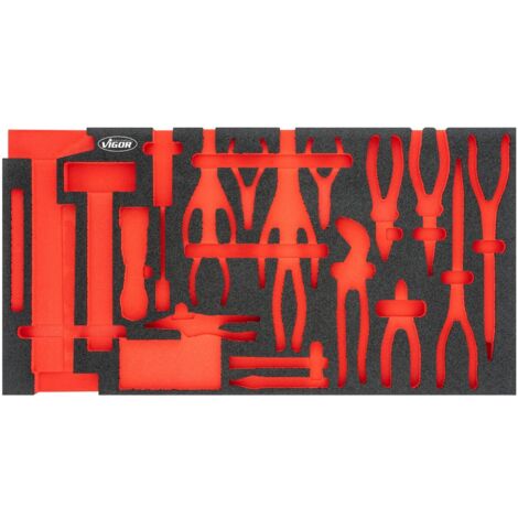 VIGOR Weichschaumeinlage, leer, L x B x H: 750 x 393 x 35 mm, Art.Nr. V5638N-L