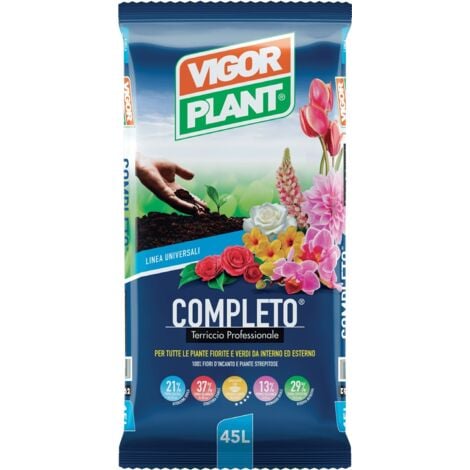 Vigorplant Terriccio Completo 45 LT - Substrato per Piante Verdi e Fiorite