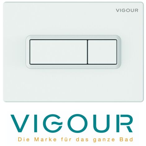 VIGOUR Betätigungsplatte TEES weiß für 2-Mengen-Spültechnik