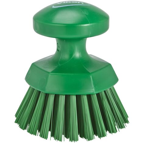 Vikan - Igiene - Spazzola da lavoro rotonda - Fibre dure - Verde