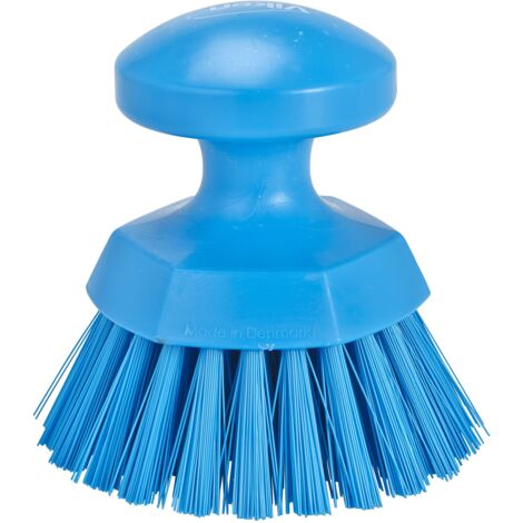 Vikan - Igiene - Spazzola da lavoro rotonda - Fibre rigide - Blu