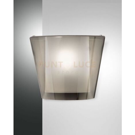 VIKI APPLIQUE COLORE FUME' 1 LUCE ATTACCO E27 IN VETRO IP20