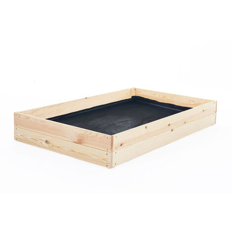 Viking Choice – Carré potager en bois 120x80x18 cm – Avec tapis de sol – Résistant aux intempéries – Installation rapide et simple