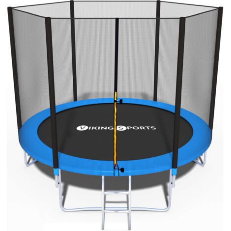 Viking Choice – Trampoline 305 cm avec filet de sécurité – Charge maximale 120 kg – Tapis super élastique et ressorts inox – Installation sécurisée