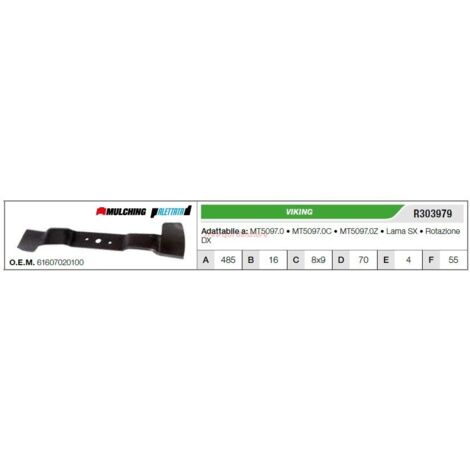 VIKING tractor de césped cuchilla de corte MT5097.0 MT5097.0C R303979