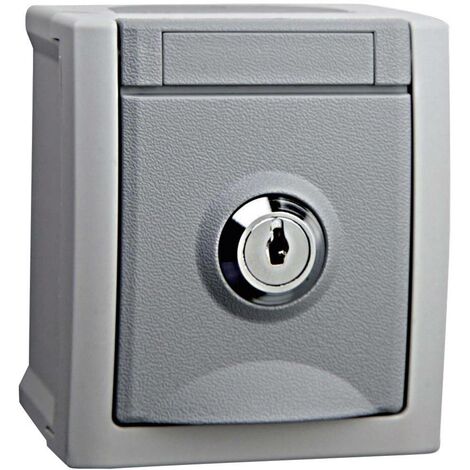 VIKO Interruttore per ambienti umidi Presa schuko con chiusura Pacific Grigio 90591043-DE