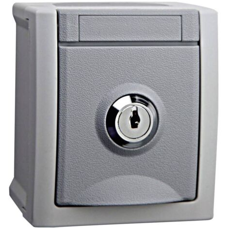 VIKO Interruttore per ambienti umidi Presa schuko con chiusura Pacific Grigio 90591044-DE