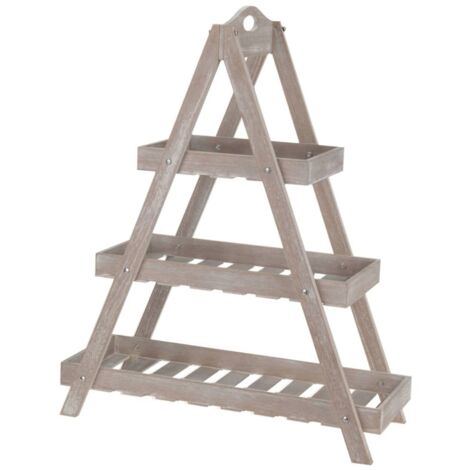 Vilde Dreieckiger Ständer 3 Ebenen Beige MDF