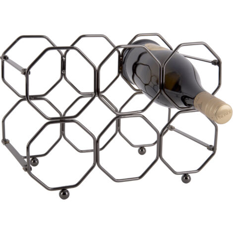 Vilde Porte-bouteille à vin pliable gris fumé métal