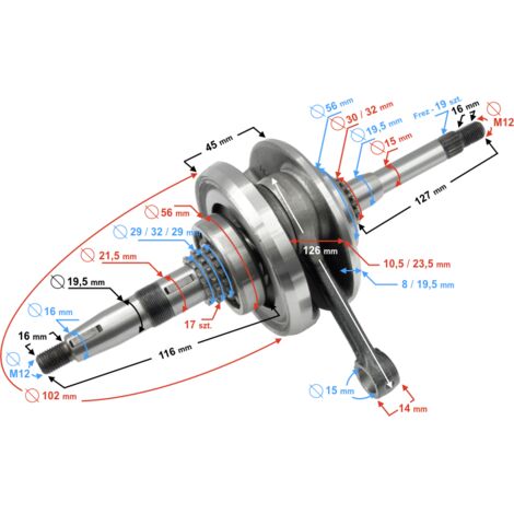 Vilebrequin SCOOTER 125 4T INJECTION D'AIR HORIZONTALE HURRICANE 5