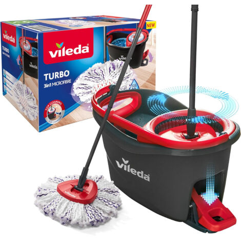 Vileda 4023103227446 Mopp, Mopp und Eimer Einzeltank Schwarz, Rot