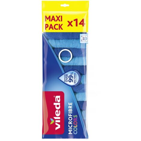 Vileda Allzwecktuch Microfibre Colors Mikrofaser 30x30 cm blau- 14er Pack