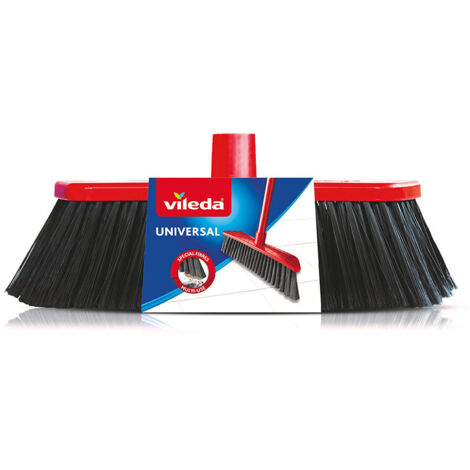 Vileda – Brosse universelle rouge pour tous types de surfaces – Poils puissants pour poussière et saleté – Conception ergonomique pour confort d'utilisation