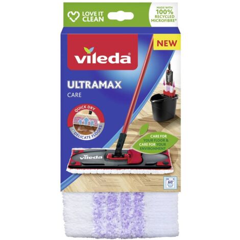 Vileda – Housse de nettoyage en microfibres recyclées – Pour sols en bois et stratifiés – Nettoyage humide sans traces – Séchage rapide - V889933