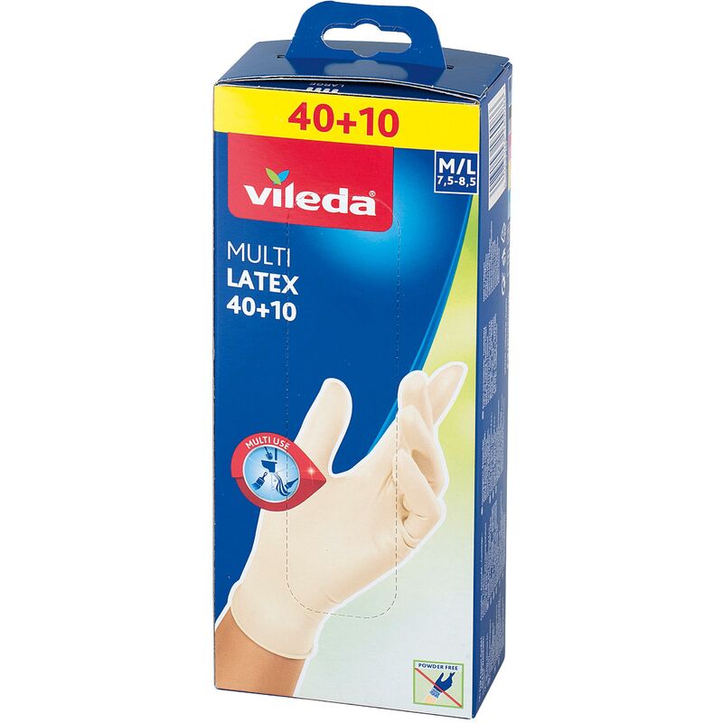 Vileda - Einweghandschuh Multi Latex 40+10 Größe m/l 50er Pack