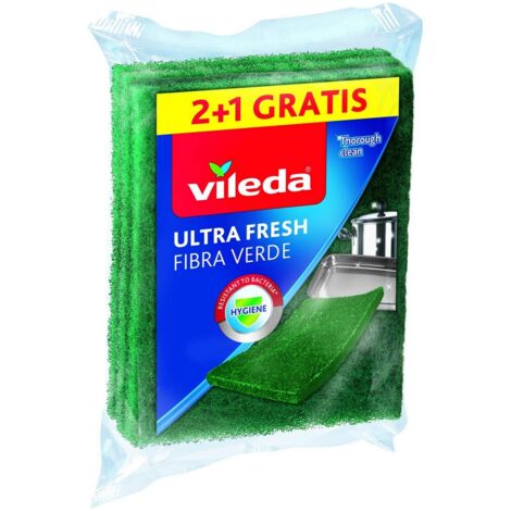 VILEDA Lote de 3 fibras verdes