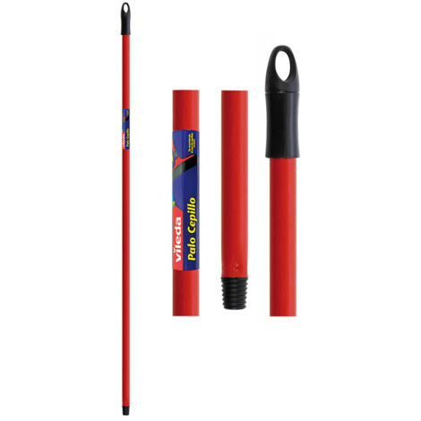 Vileda – Manche pour brosse rugueuse 77631 – Aluminium rouge – Longueur 125 cm – Conception ergonomique pour surfaces rugueuses