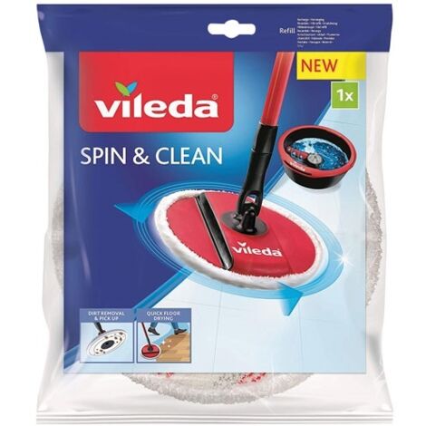 Vileda – Recharge lave-sol Spin et Clean – Housse en microfibres pour nettoyage efficace – Compatible avec système Spin and Clean