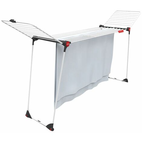 Vileda – Séchoir à linge extensible 30m – Tiges télescopiques jusqu'à 2m – Ailes XXL pour draps et nappes – Cadre acier anti-rouille