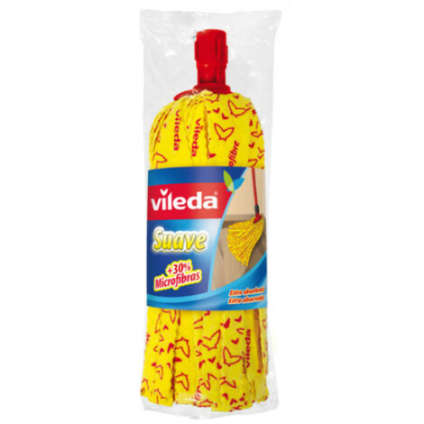 Vileda – Serpillère haute absorption microfibres pour surfaces délicates – Ancrage universel – Jaune – 30% microfibres pour nettoyage efficace