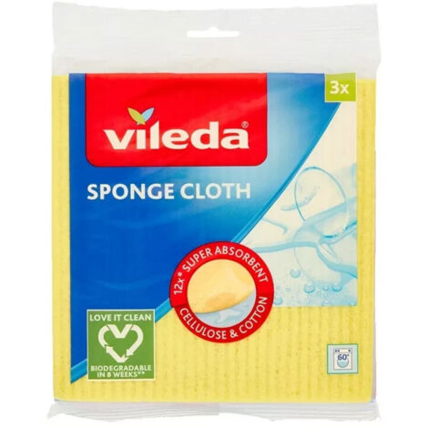 Vileda sponge cloth panno assorbente 100% biodegradabile,3 confezioni da 3 pezzi