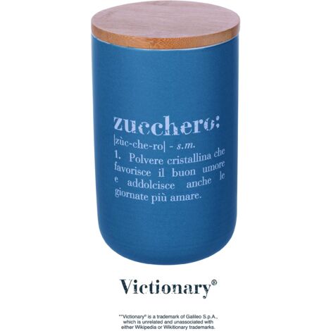 Villa d'Este Home Tivoli Victionary Shades Barattolo zucchero in new bone China con coperchio in bamboo 750 ml
