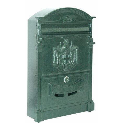 VILLA ITALIA GRÜNER ALUMINIUM-BRIEFKASTEN L26xT9xH42 cm