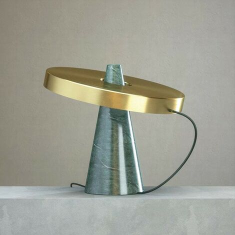 Villa postmoderne modèle chambre d’étude salon chambre à coucher lampe de chevet marbre vert créatif lampe de table couverture métallique