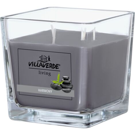 Villa Verde Duftkerze im Glas 3-Docht Harmony, 10 x 10 x 10 cm Duftkerzen