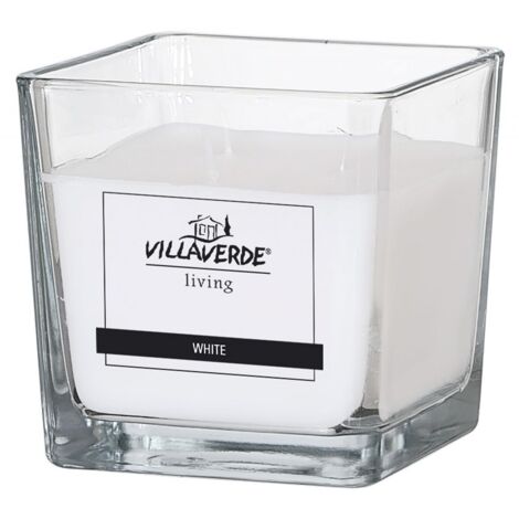Villa Verde Duftkerze im Glas 3-Docht White, 10 x 10 x 10 cm Duftkerzen