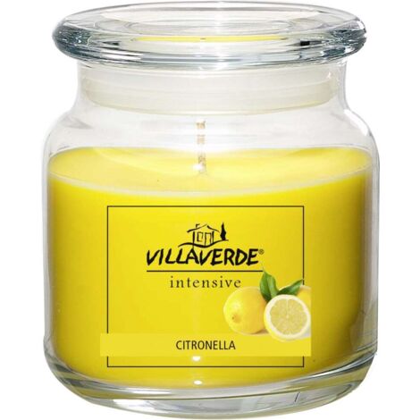 Villa Verde Duftkerze im Glas m. Deckel Citronella, Höhe 10 cm, Ø 10 cm Duftkerzen