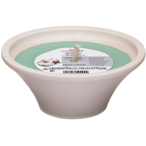 Villa Verde Duftkerze in Keramikschale Fresh Cotton, Höhe 8 cm, Ø 18 cm Duftkerzen