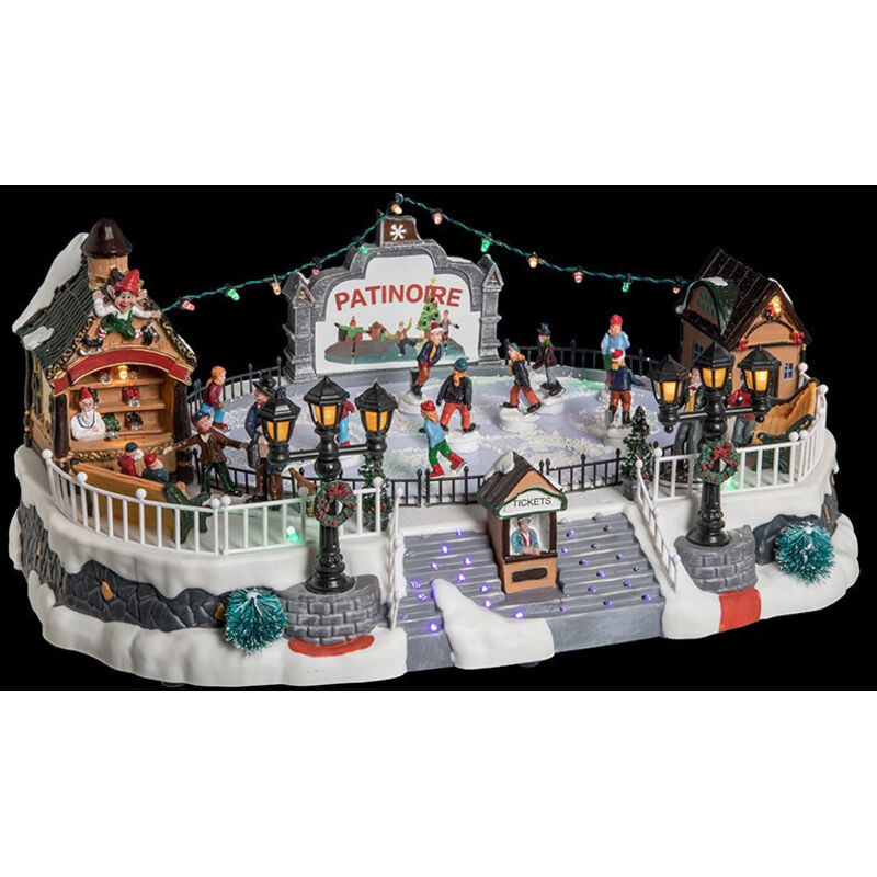 Patinoire de noël animée, lumineuse et musicale