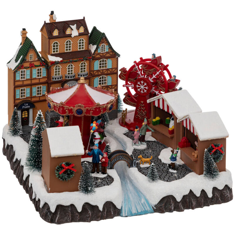 Scène de Noël avec éclairage, 35 x 37 cm