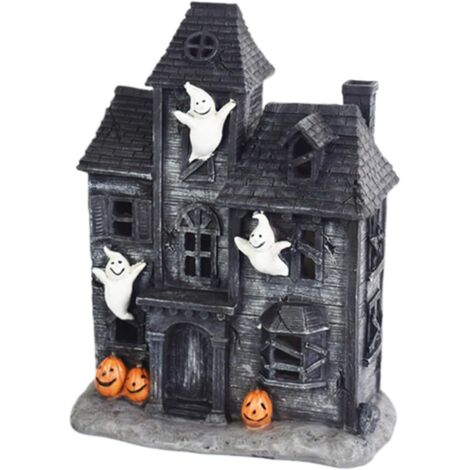 Village Spooky Haunted House LED Lighted Display Creepy