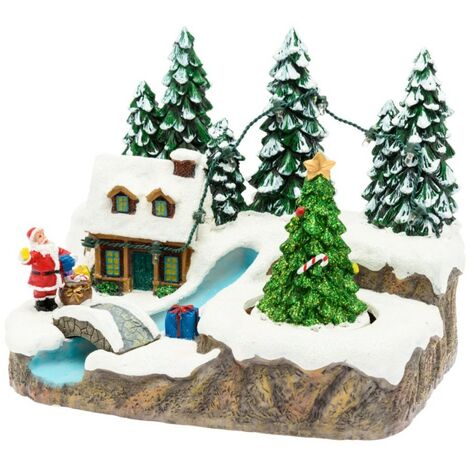 Villaggio con Albero Rotante h 15 cm LOTTI