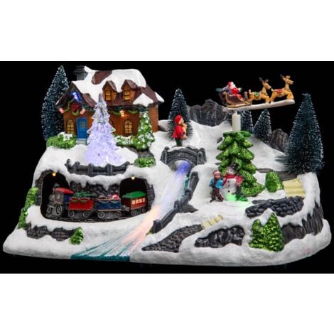 Villaggio di Natale treno e slitta animati 14 LED + trasformatore - Feeric lights & christmas