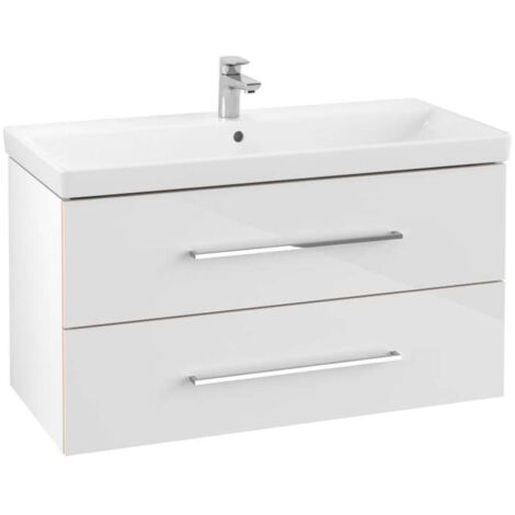 Villeroy &amp Boch Avento Módulo de lavabo A89200, 2 extraíbles, anchura 980mm, color: Blanco Cristal - A89200B4