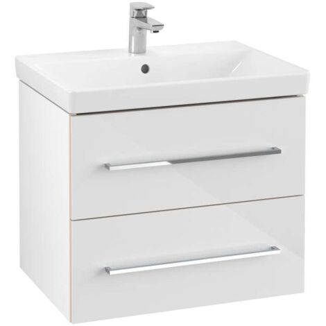 Villeroy &amp Boch Avento Módulo de lavabo A899000, 2 extraíbles, anchura 630mm, color: Blanco Cristal - A89000B4