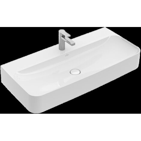 Villeroy &amp Boch Finion lavabo, trop-plein caché, 1 trou pour
