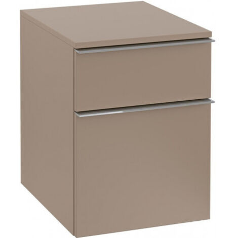 Villeroy &amp Boch Rallonge d'armoire Venticello A95401, 404x529x477mm, pour raccordement au meuble sous-lavabo, Coloris: Laqué noir mat, poignée : chrome brillant - A95401PD