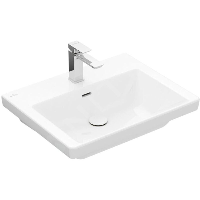 Villeroy & Boch Subway 3.0 - Meuble-lavabo 600x470 mm, avec trop-plein, trou pour robinet, blanc alpin 4A706G01