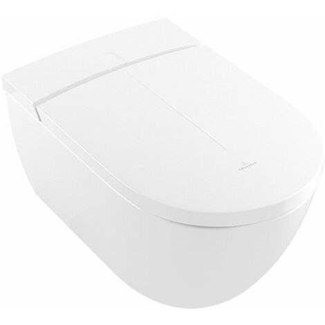 Villeroy &amp Boch ViClean, WC douche sans rebord avec abattant, DirectFlush, 385x 595 mm, V0E100, Coloris: Céramique blanche plus - V0E100R1