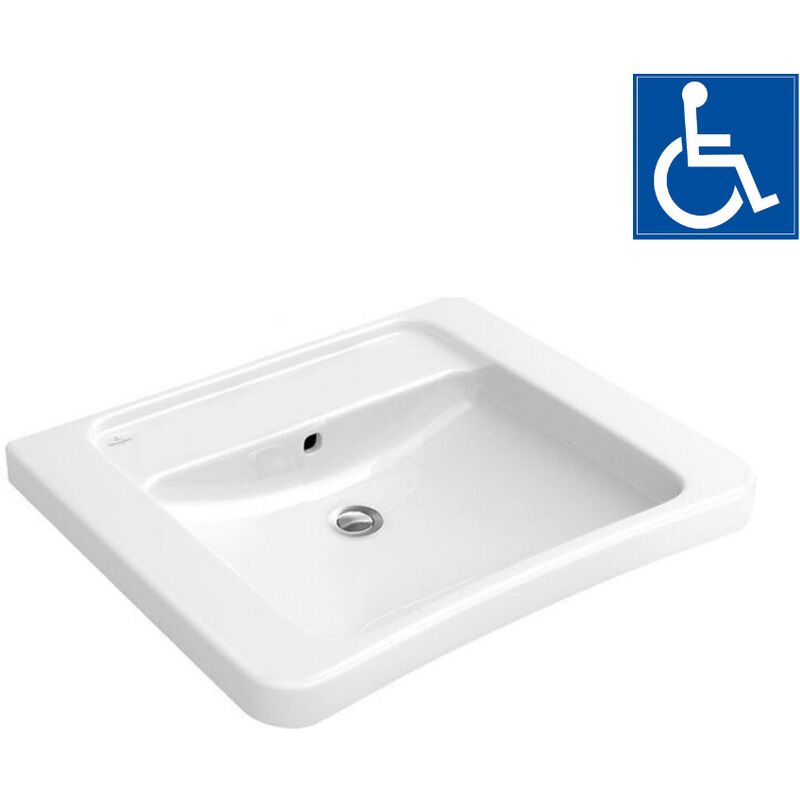 Vita Wall mounted washbasin 600x550mm, with overflow, without tap hole, White (51786201) - Villeroy&boch